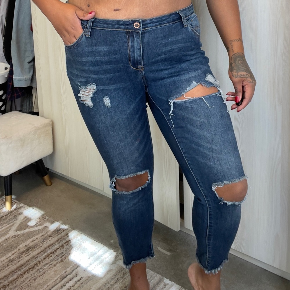 Plus size denim jeans